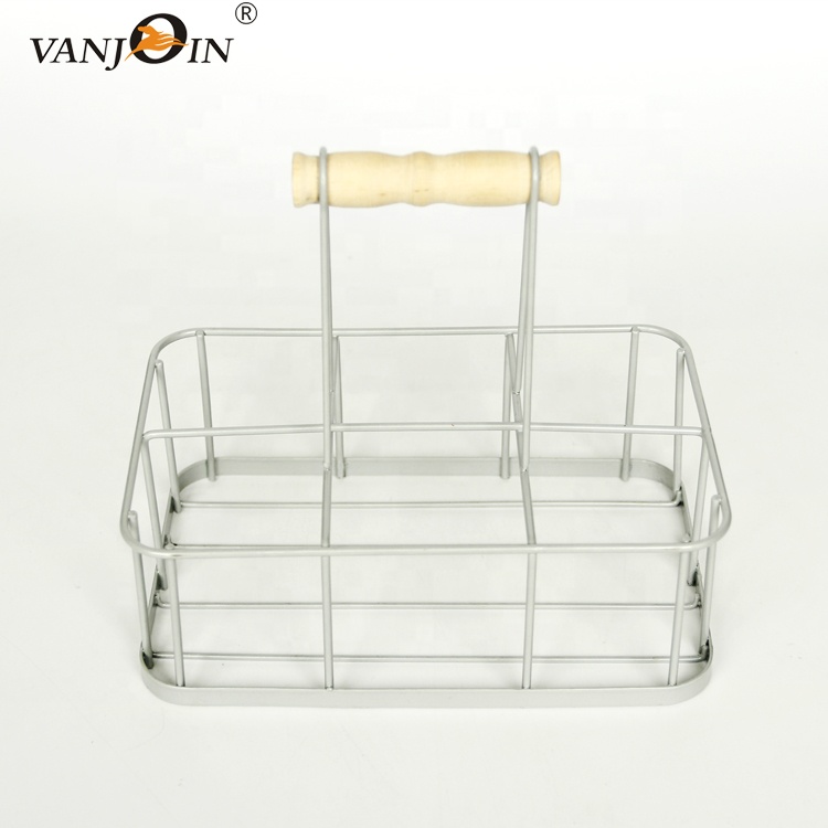 Metal Bottle Crate 300ml 500ml Small Vintage Milk Bottle With Carrier Basket