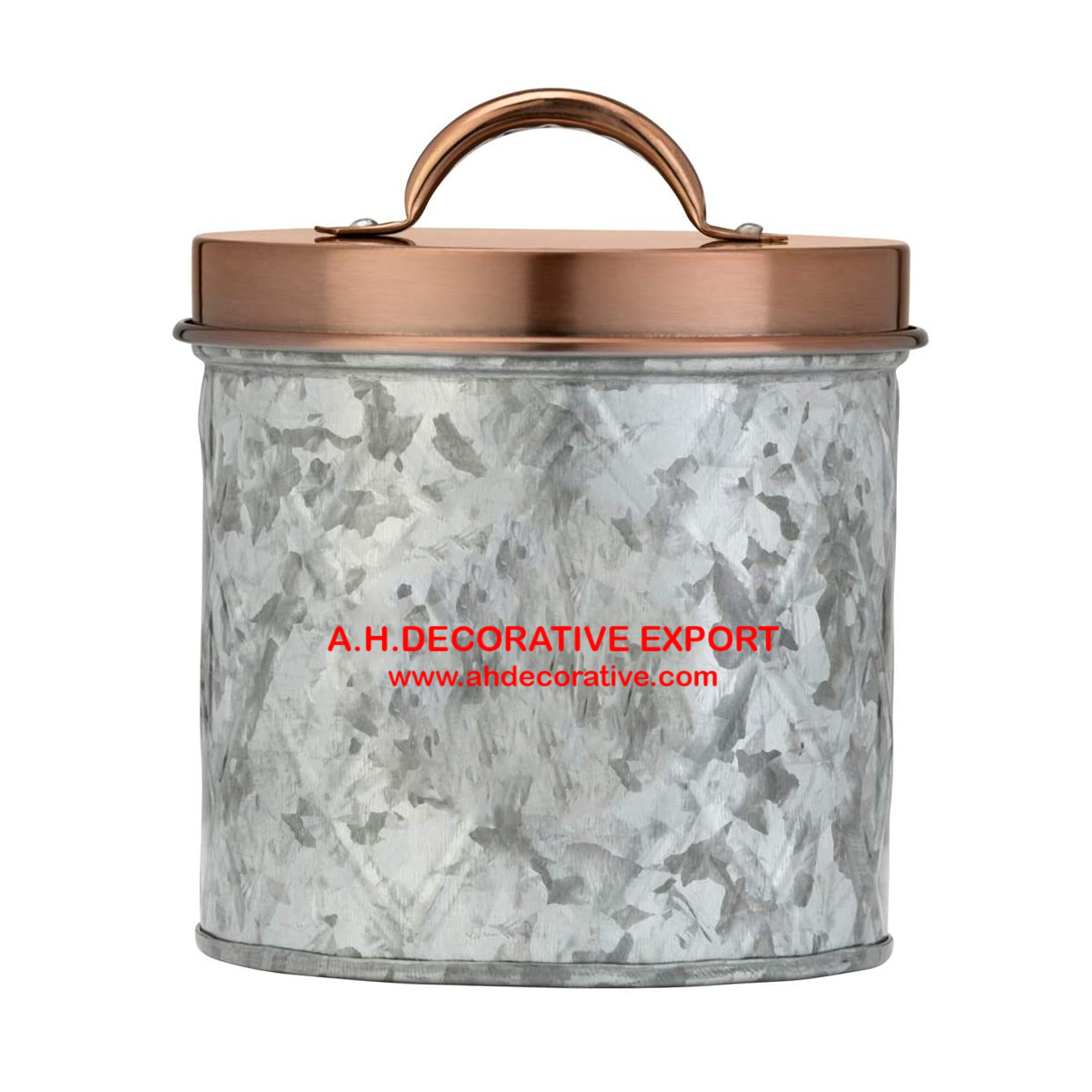Metal Canister Sets with Copper Antique Lids