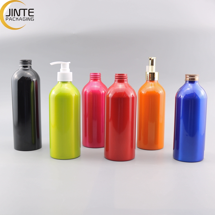 Metal Packaging Cosmatics Packaging Container Colour Customized  Aluminum Spray Pump Bottle 250ml 300ml 500ml