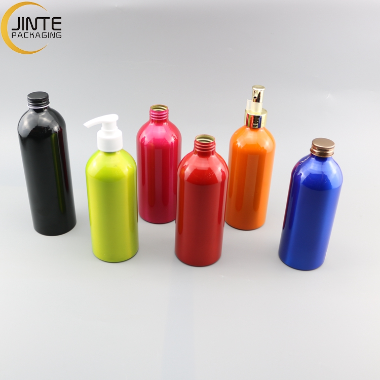 Metal Packaging Cosmatics Packaging Container Colour Customized Aluminum Spray Pump Bottle 250ml 300ml 500ml