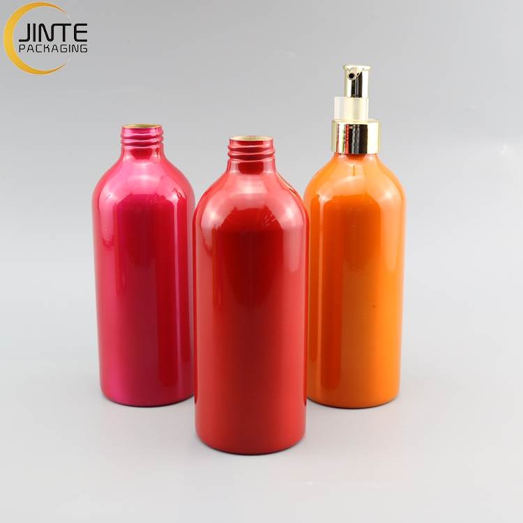 Metal Packaging Cosmatics Packaging Container Colour Customized Aluminum Spray Pump Bottle 250ml 300ml 500ml
