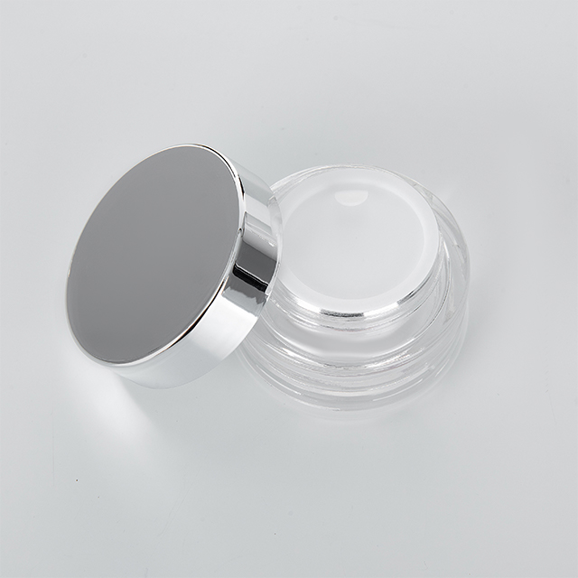 Metal Silver Jar groove Roll Edge Cap 60g Round Aluminum Jar For Packaging