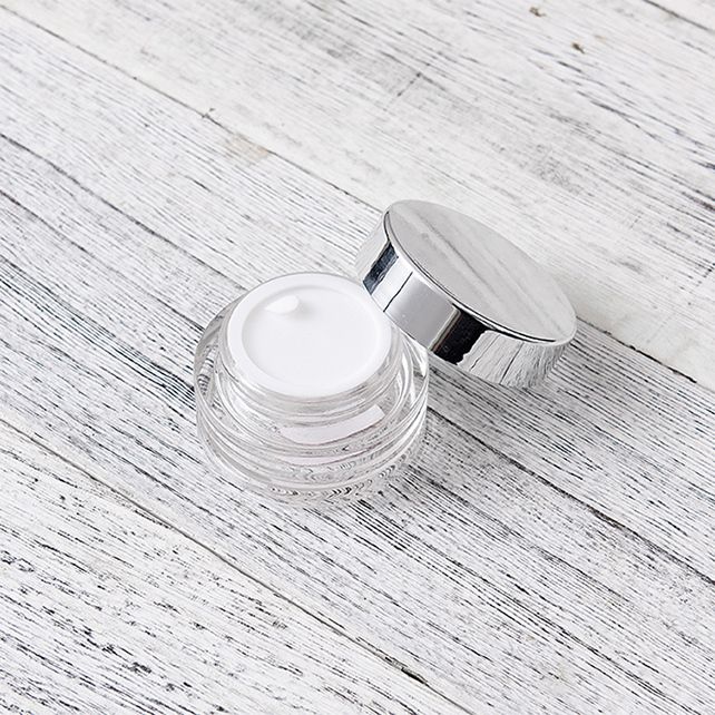 Metal Silver Jar groove Roll Edge Cap 60g Round Aluminum Jar For Packaging