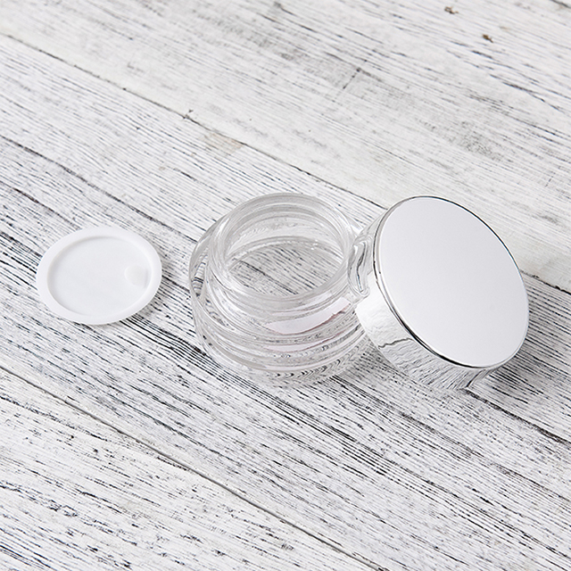 Metal Silver Jar groove Roll Edge Cap 60g Round Aluminum Jar For Packaging