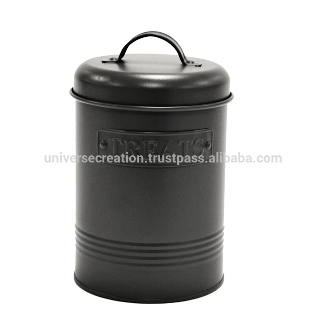 Metal large black color canister for kitchen ware daily use lifestyle