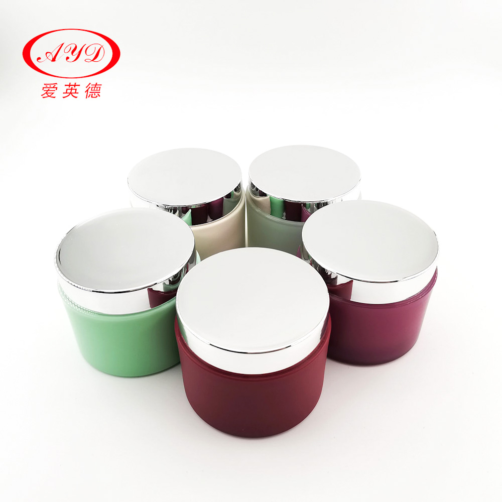 Metallic Shiny Silver Cap Color Body PP Plastic Cosmetics Jar 100ml 150ml 200ml Body Butter Jar