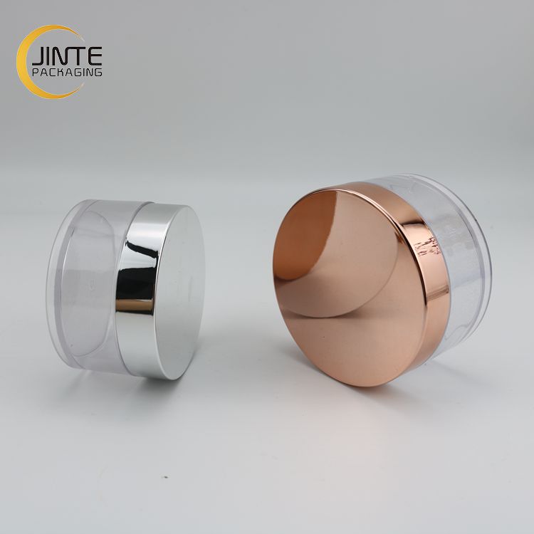 Metallic Shiny Silver Cap Natural Color Body PETG Plastic Cosmetics Jar 100ml 150ml 200ml for Body Butter