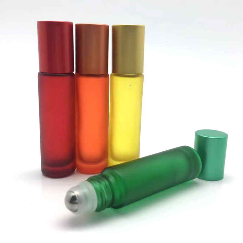 Migpack 10ml rainbow color essential oil roller on glass bottle set