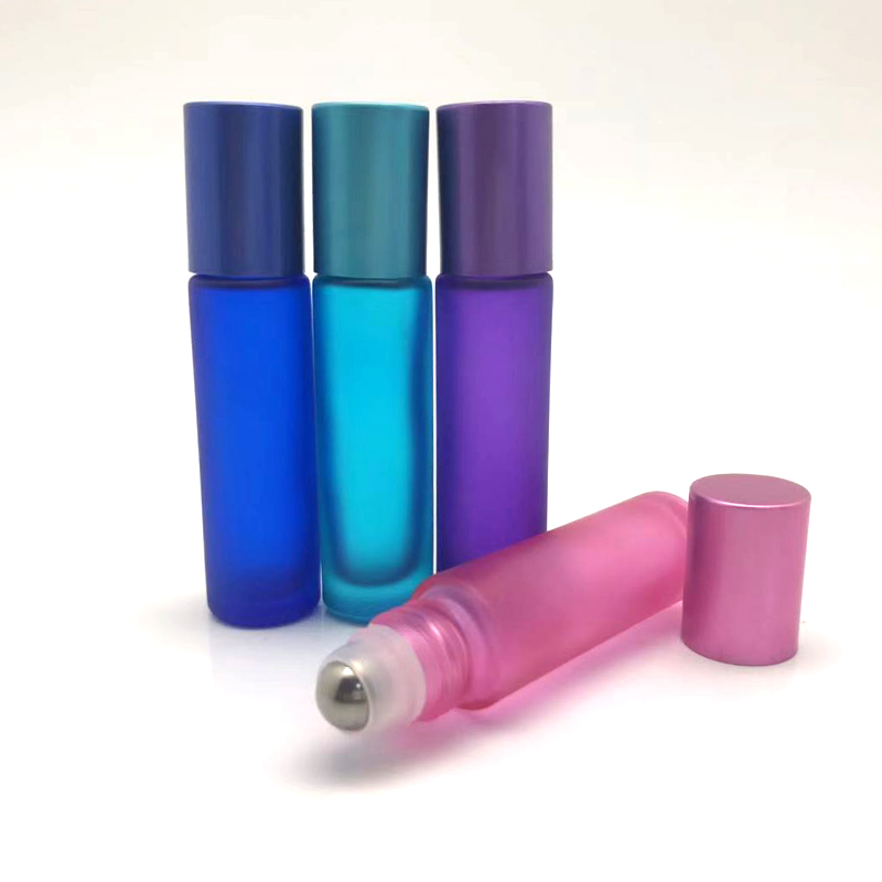 Migpack 10ml rainbow color essential oil roller on glass bottle set