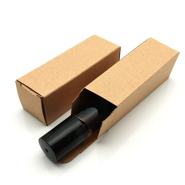 Migpack 2019 new cosmetic packaging 10ml amber glass essential oil alloy metal roller ball roll on bottle