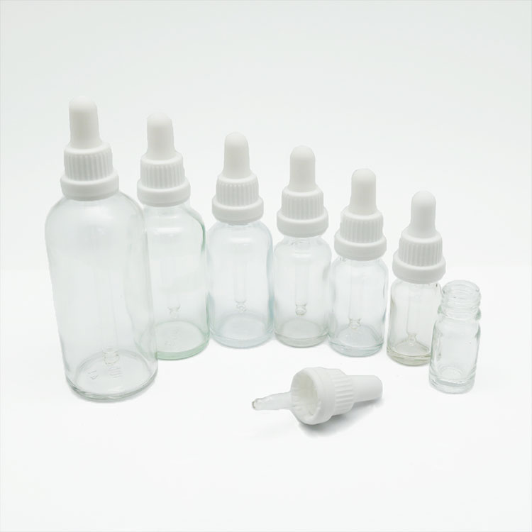 Migpack 2019 new cosmetic packaging round thick wall e liquid essential cbd oil glass dropper serum bottle