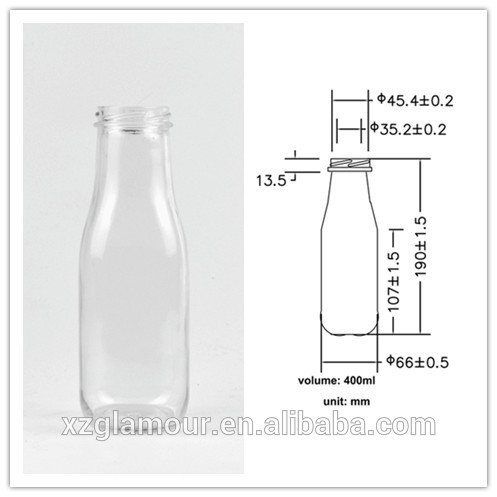 Milk Bottle Glass Juice Bottle 200ml 300ml 400ml 500ml