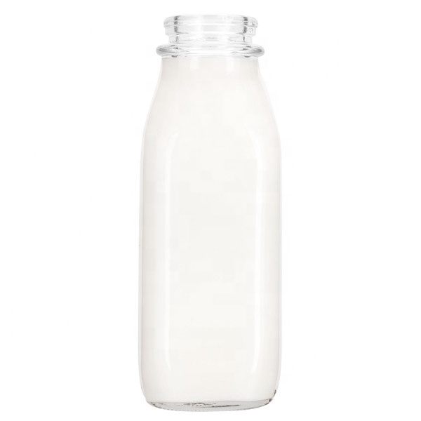 Milk Bottle Juice Beverage Empty Airtight 500ml French Square Glass Jar