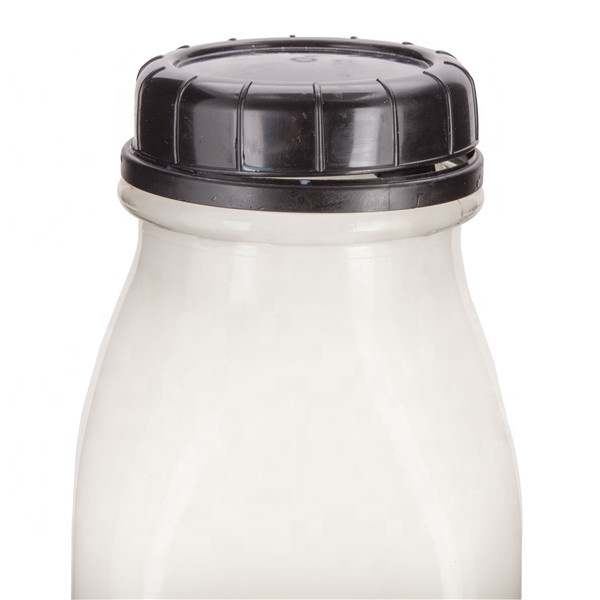 Milk Bottle Juice Beverage Empty Airtight 500ml French Square Glass Jar