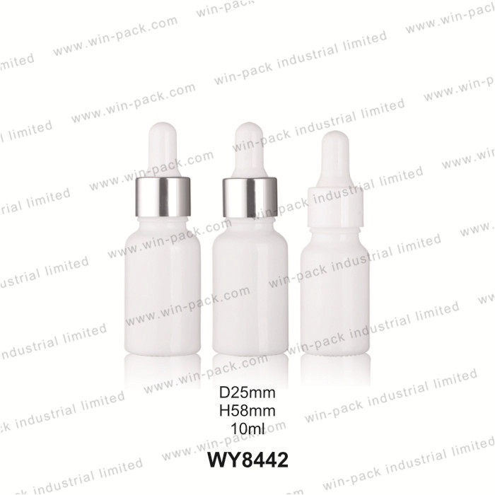 Milk white D18 glass squeeze tincture dropper bottles 10ml 15ml 20ml 30ml 50ml 100ml with gold metal cap