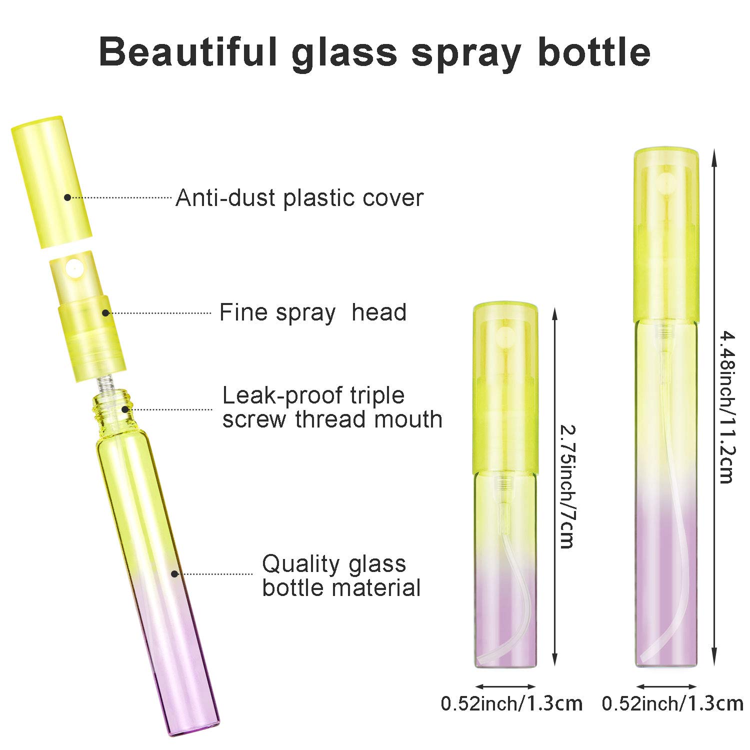 Minetal plastic gloss bottle refillable sprey pump bottle perfume pen tester bottle