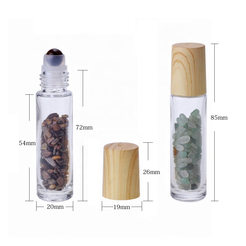 Mini 10ml wood cap perfume roll-on empty essential oil roll on glass bottle