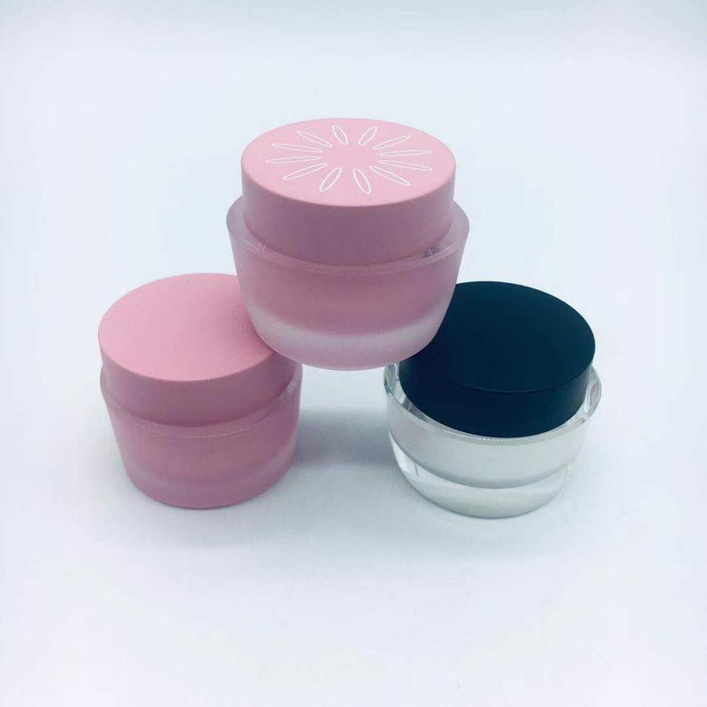 Mini 15G Acrylic plastic jar cosmetic lip balm cream jar oval eye cream pot for skincarecosmetics