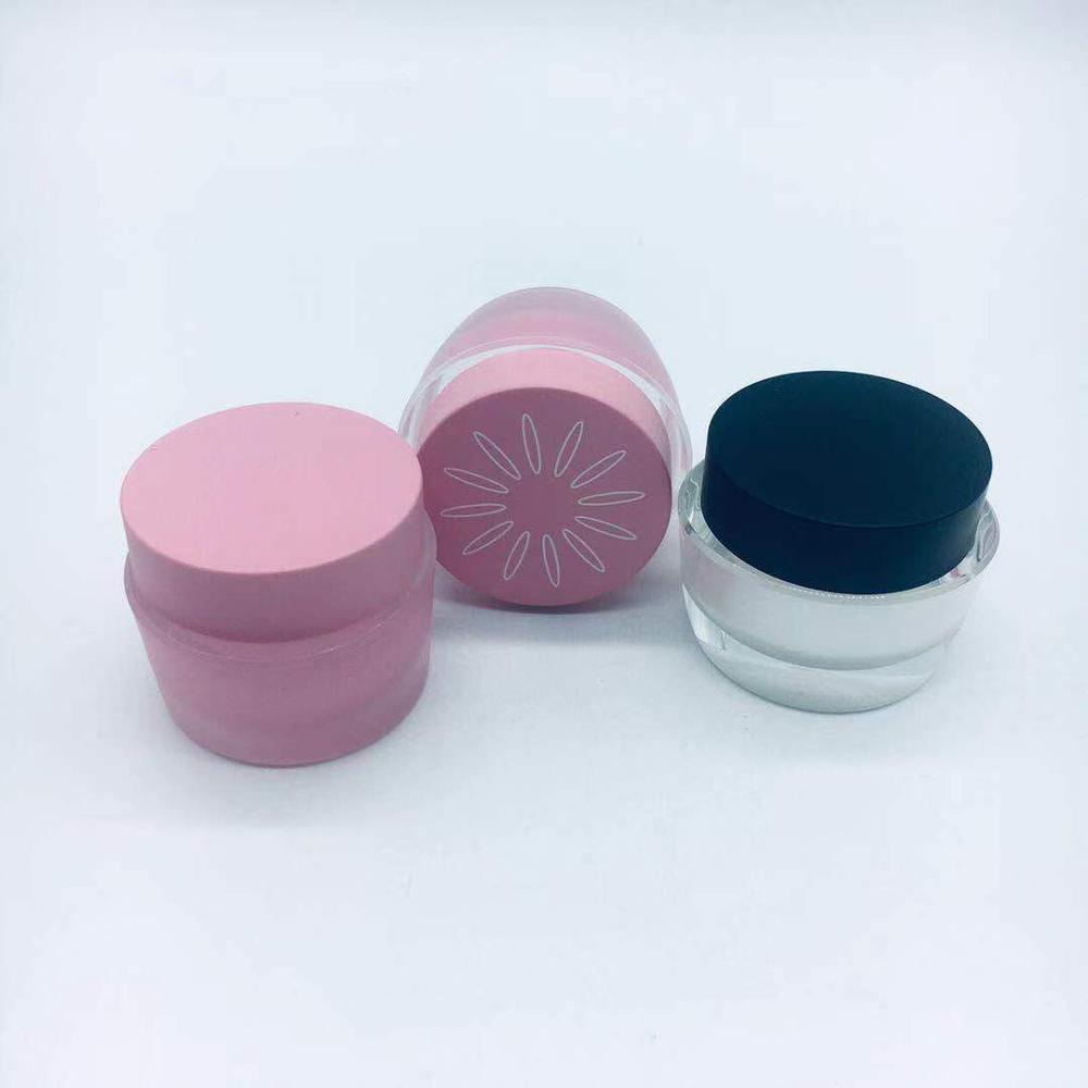 Mini 15G Acrylic plastic jar cosmetic lip balm cream jar oval eye cream pot for skincarecosmetics