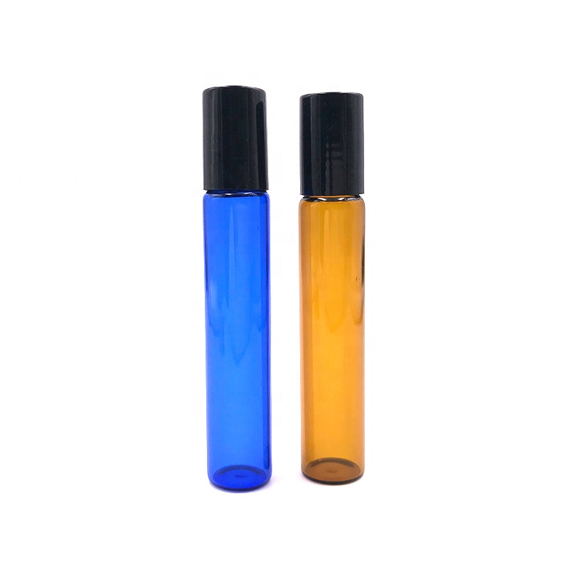 Mini 1ml 2ml 3ml 5ml Blue Tube Glass Essential Oil Sample Bottle Diffuser Perfume Oil roll on Bottle with Screw Cap
