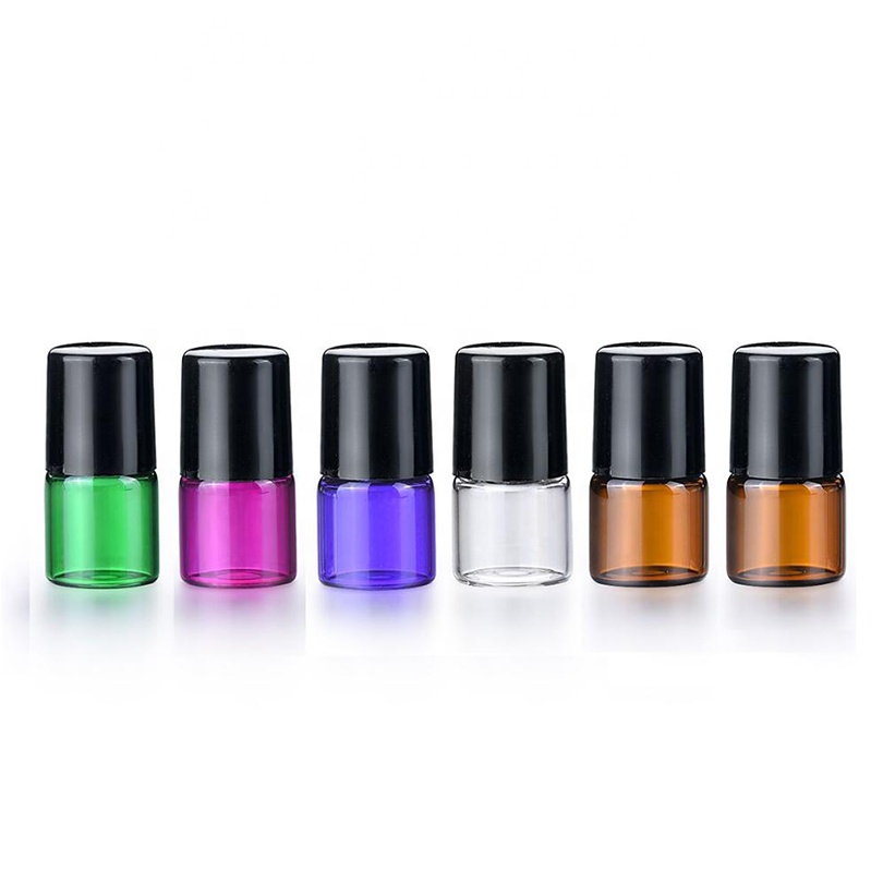 Mini 1ml 2ml 3ml Clear Empty Roller Glass Perfume Bottle Vial with Steel Ball for Essential Oil Cosmetic