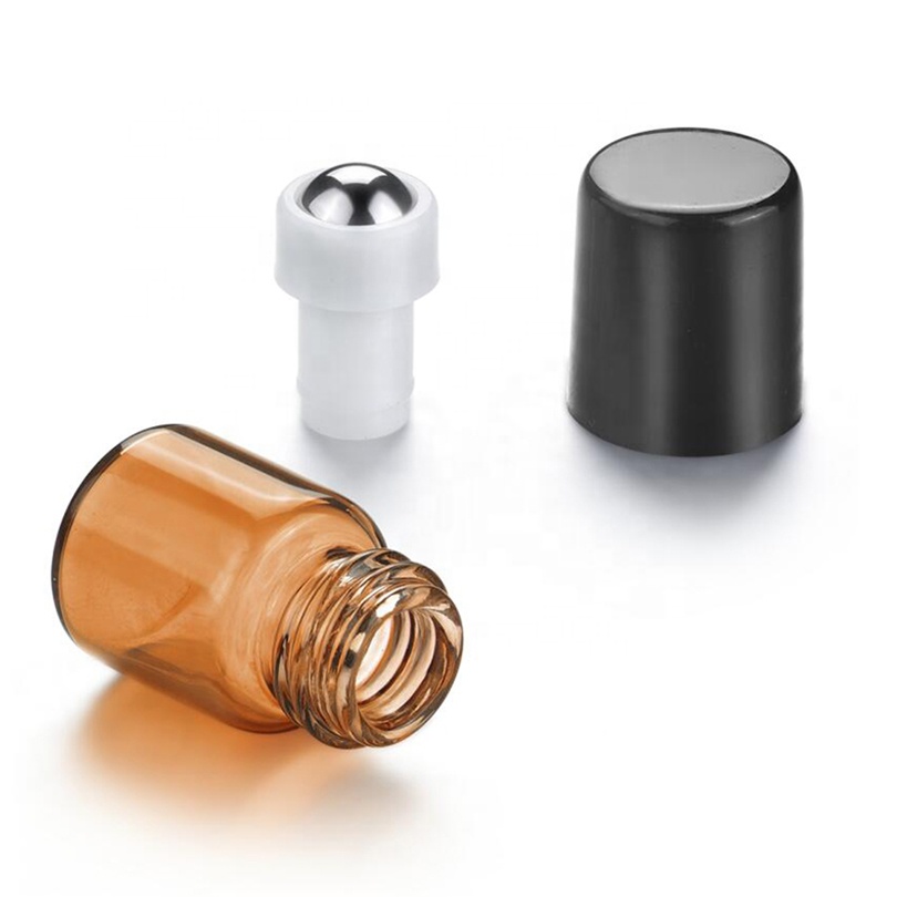 Mini 1ml 2ml 3ml Clear Empty Roller Glass Perfume Bottle Vial with Steel Ball for Essential Oil Cosmetic