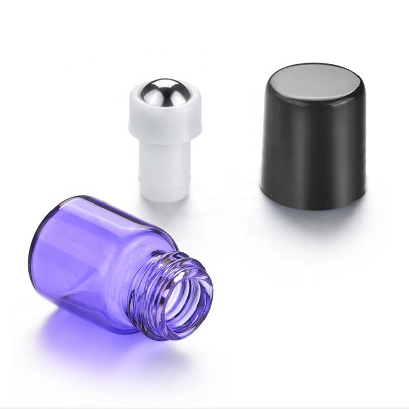 Mini 1ml 2ml 3ml Clear Empty Roller Glass Perfume Bottle Vial with Steel Ball for Essential Oil Cosmetic