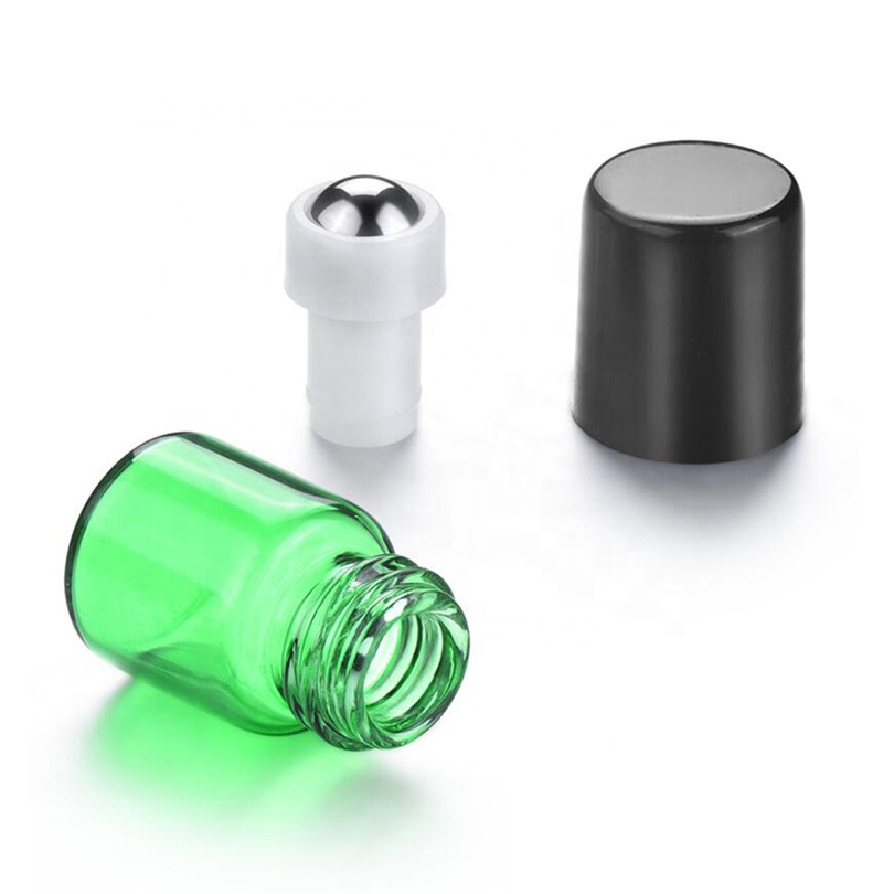 Mini 1ml 2ml 3ml Clear Empty Roller Glass Perfume Bottle Vial with Steel Ball for Essential Oil Cosmetic