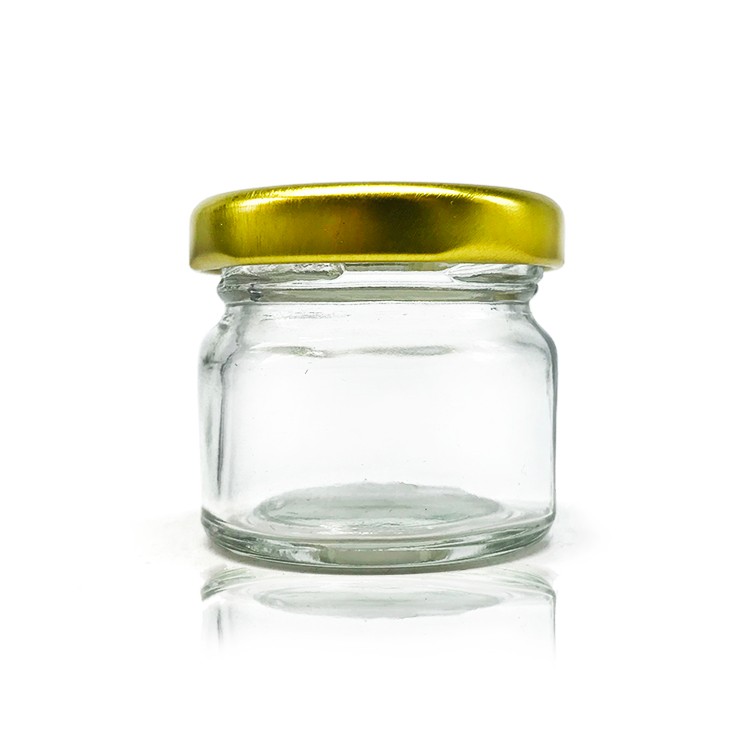 Mini 1oz 30ml Glass Honey Jar with Metal Twist Off Lid