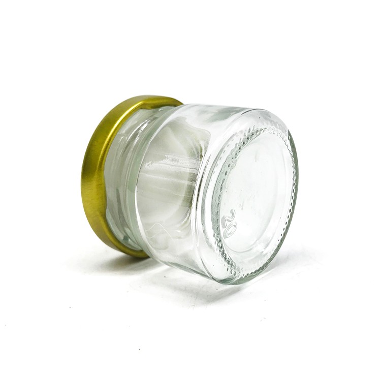 Mini 1oz 30ml Glass Honey Jar with Metal Twist Off Lid