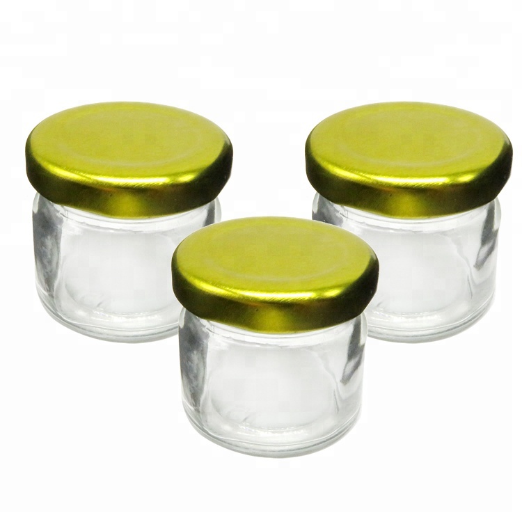 Mini 1oz 30ml Glass Honey Jar with Metal Twist Off Lid