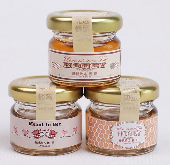 Mini 1oz 30ml Glass Honey Jar with Metal Twist Off Lid