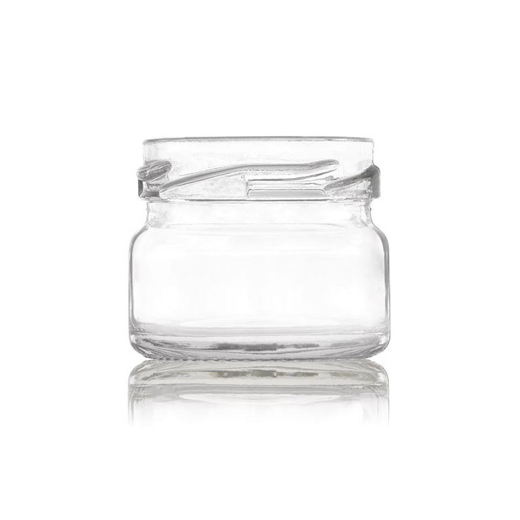 Mini 1oz Round Glass Jar for Honey Jam Candle with Metal Lids
