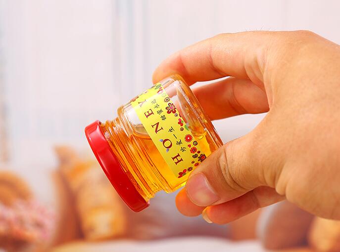 Mini 25g 50g 75g 100g custom labels jars glass honey jar with lids