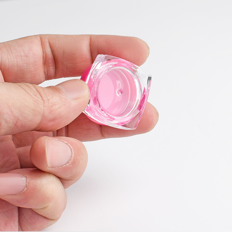 Mini 2g 3g 5g cheap clear plastic inregular jar for face eye cream with plastic pink white black lid