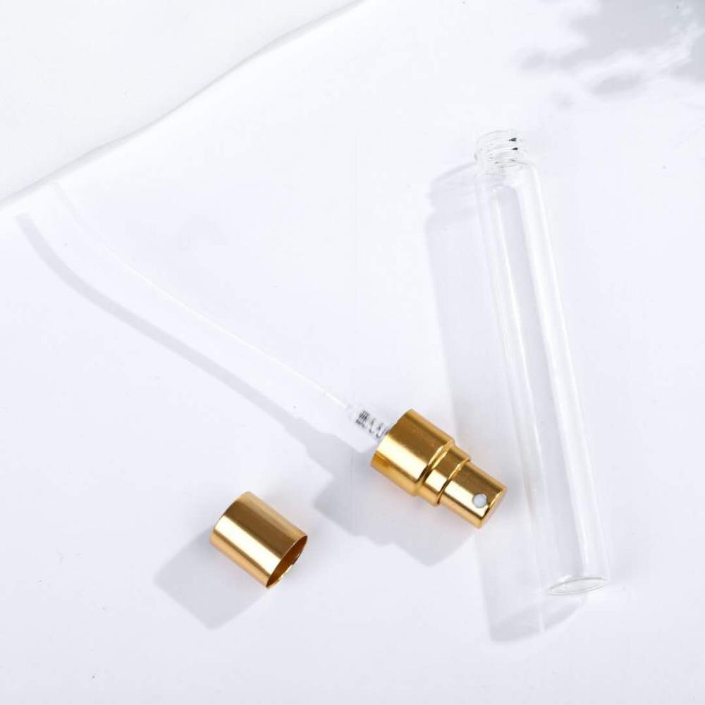 Mini 2ml 3ml 5ml 10ml Empty Refillable Portable Test Tubes Sample Bottles Glass Perfume Bottle with Aluminum Atomizers Wholesale