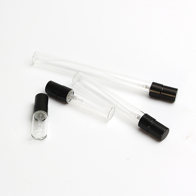 Mini 2ml 3ml 5ml 10ml Empty Refillable Portable Test Tubes Sample Bottles Glass Perfume Bottle with Aluminum Atomizers Wholesale