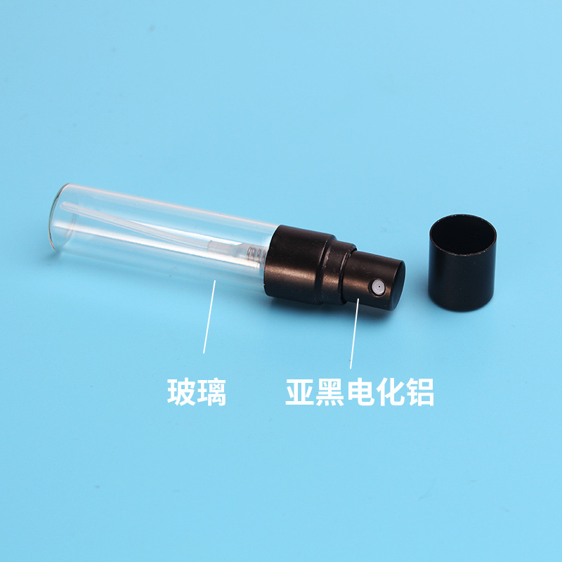 Mini 2ml 3ml 5ml 10ml Empty Refillable Portable Test Tubes Sample Bottles Glass Perfume Bottle with Aluminum Atomizers Wholesale