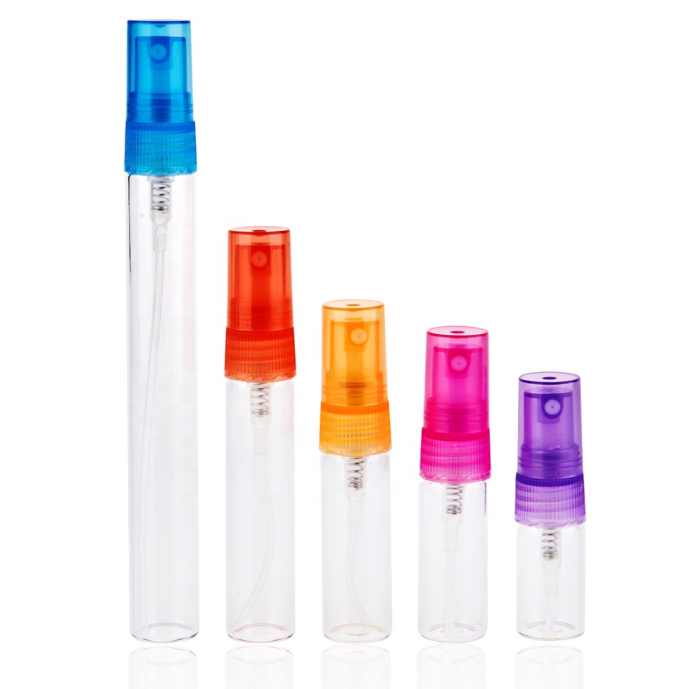Mini  2ml,3ml,5ml,8ml, 10ml  Empty Perfume Spray Glass Bottle  With Colorful Fine Mist Sprayer