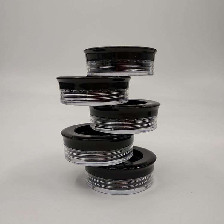 Mini 3g/5g Plastic Cosmetic Sample Jar With Colored Lid