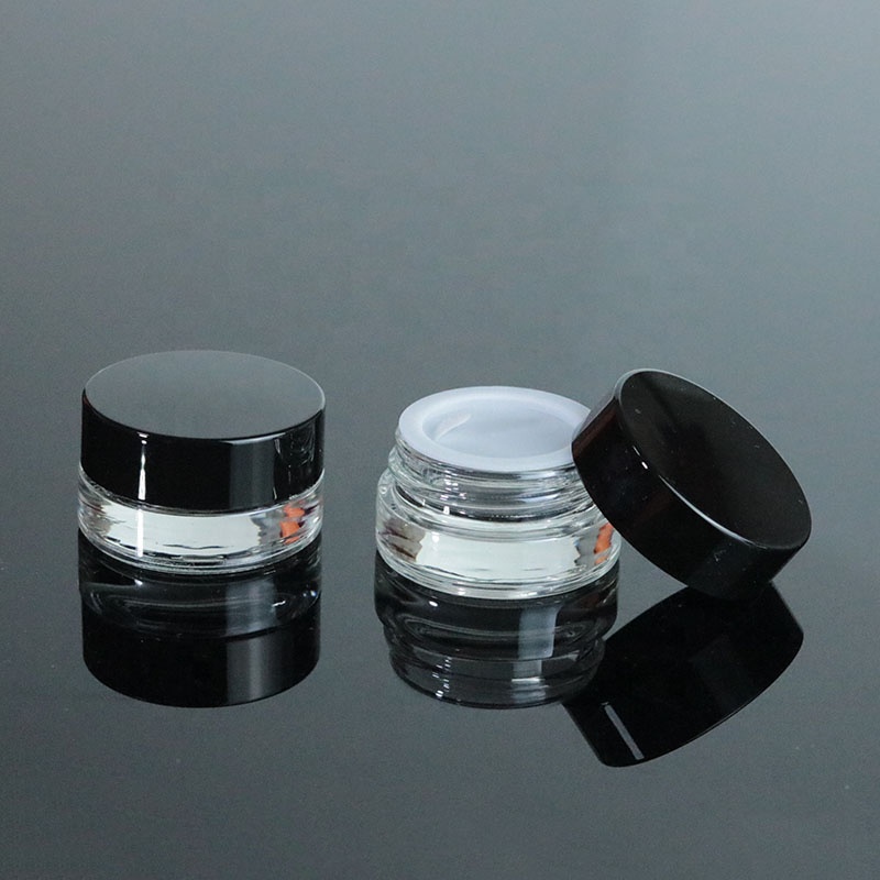 Mini 3ml 3g Empty Clear Round Glass Cosmetic Jar for Eye Cream (GJM63)