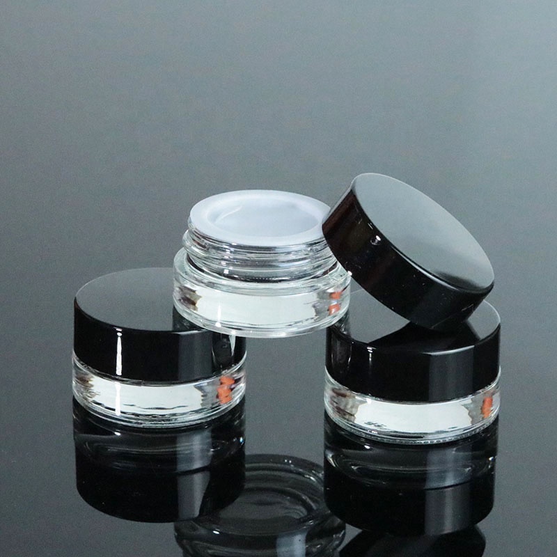 Mini 3ml 3g Empty Clear Round Glass Cosmetic Jar for Eye Cream (GJM63)