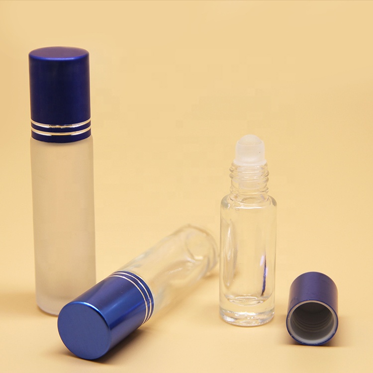 Mini 3ml 5ml 10ml Empty Frosted Perfume Essential Oil Glass Roller Ball Bottles With Roller Ball