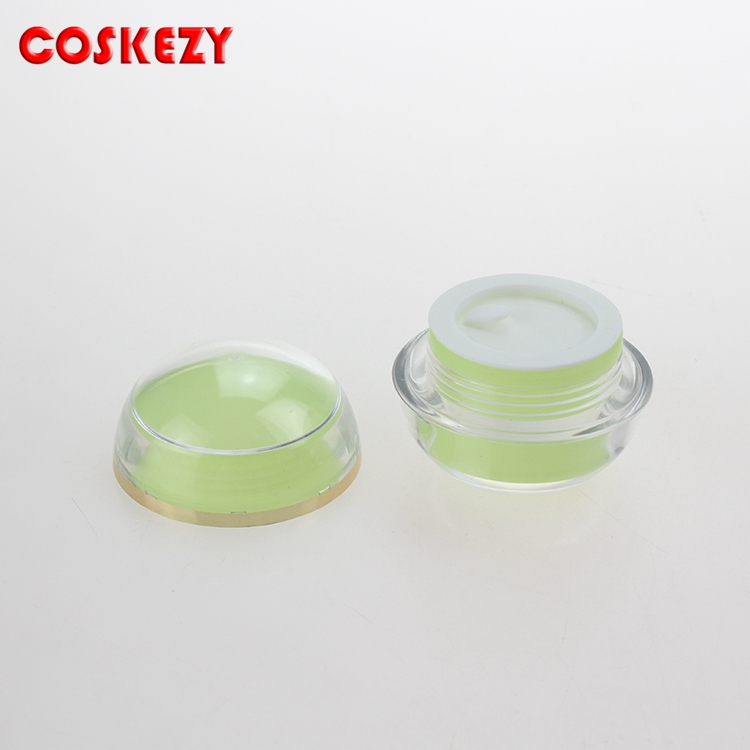 Mini 5 gram cosmetic jar Green Color Luxury Cream Containers for Eye cream