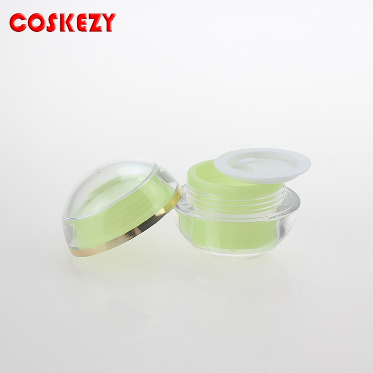 Mini 5 gram cosmetic jar Green Color Luxury Cream Containers for Eye cream