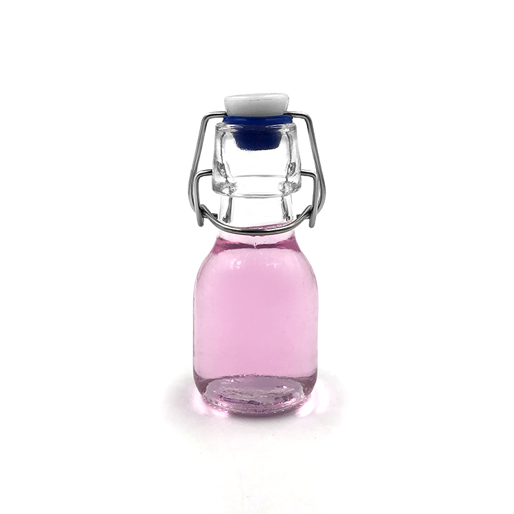 Mini 50ml Small Glass Favor Bottles with Swing Top for Self-Filling