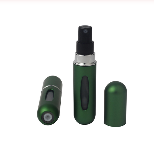 Mini 5ml Bullet Shaped Refillable Aluminum Perfume Glass Spray Bottle with Atomizer for Travel