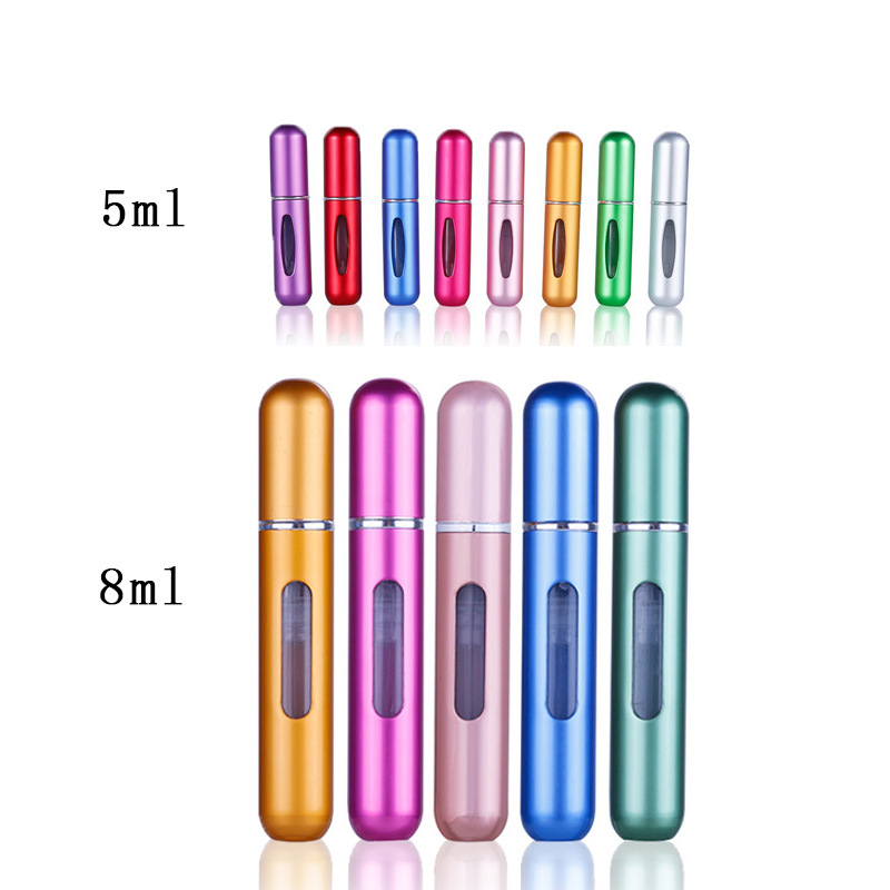 Mini 8ml Bottom Refillable Portable Pocket Spray Atomizer Aluminum Perfume Bottles Parfum Aluminum Atomizers Wholesale