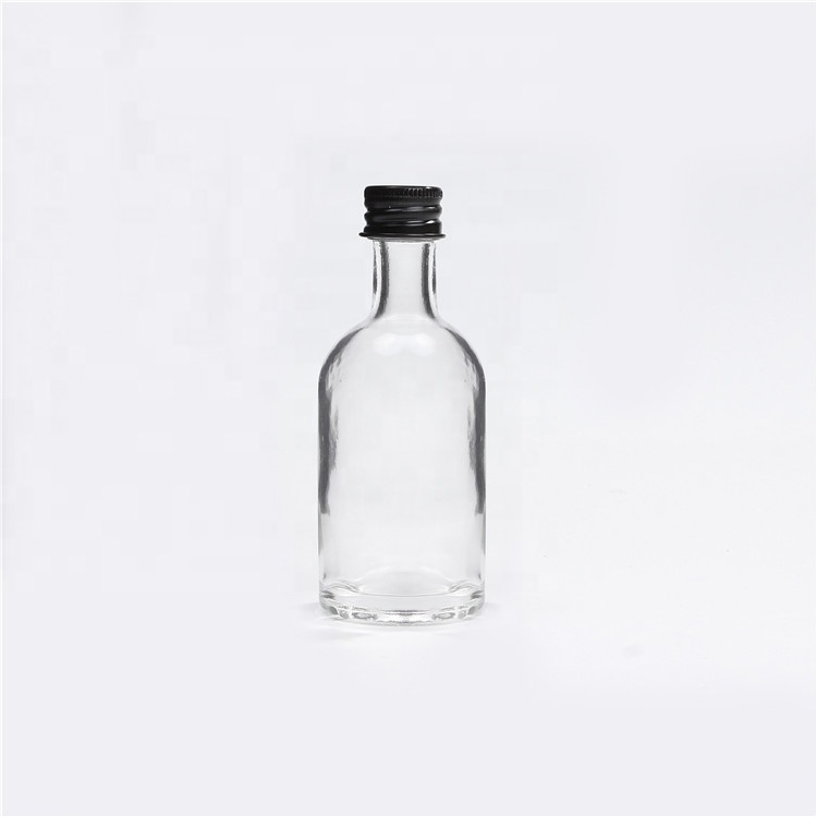 Mini Alcohol Drink 50 ml Small Rum Bottle Miniature 50ml Alcohol Liquor Bottles Glass With Screw Lid For Liquor