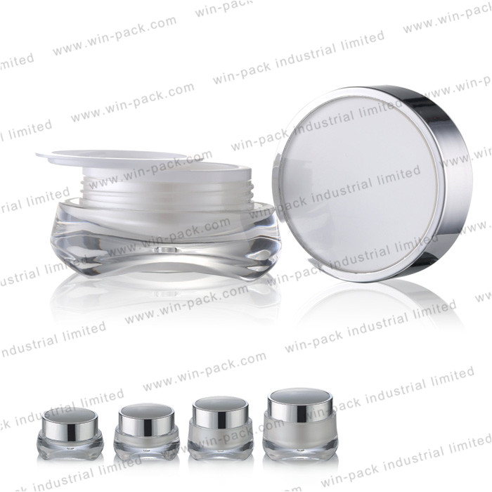 Mini Cosmetic Container 15g 20g 30g 50g round Cube Acrylic Jar Clear Cream Pot Makeup Jar